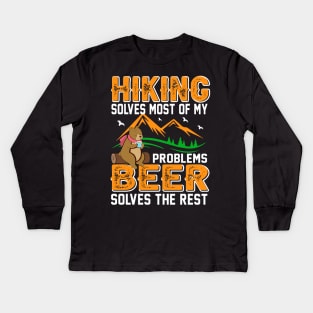 Hiking Solves Most of My Problems Kids Long Sleeve T-Shirt